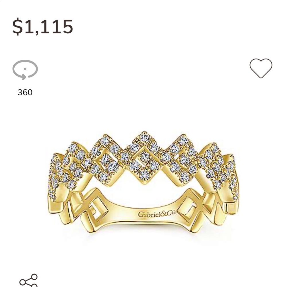 DIAMOND RING Gabriel & Co 14k Gold & diamond ring